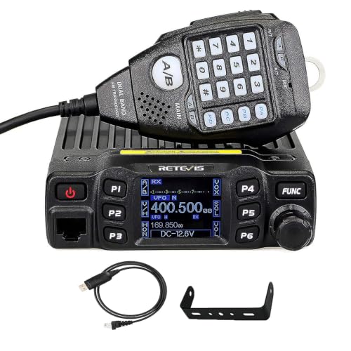 Retevis RT95 Dual Band Mobile Ham Radio Kit - 2m/70cm Transceiver, Installation Included, Portable CB Radio