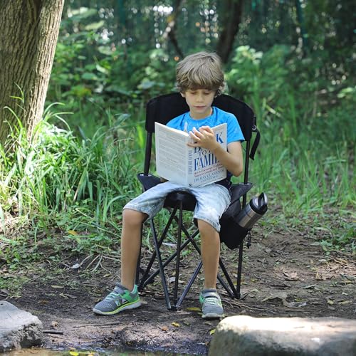 2 Pack Portable Folding Tripod Camping Stool with Backrest & Carry Strap - Extra Wide, Weather-Resistant Seat