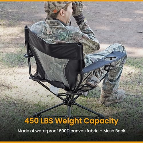 Camouflage 360° Swivel Hunting Chair - Heavy Duty Stealth Seat for Outdoors