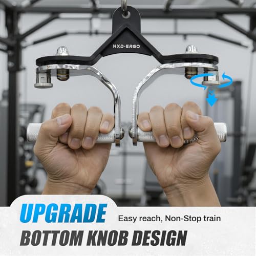 360° Rotating Lat Pulldown Bar Set with 3 Grip Options for Full Body Workout