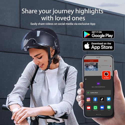 Smart Bike Helmet with Dual HD Cameras, Bluetooth App Control, Waterproof