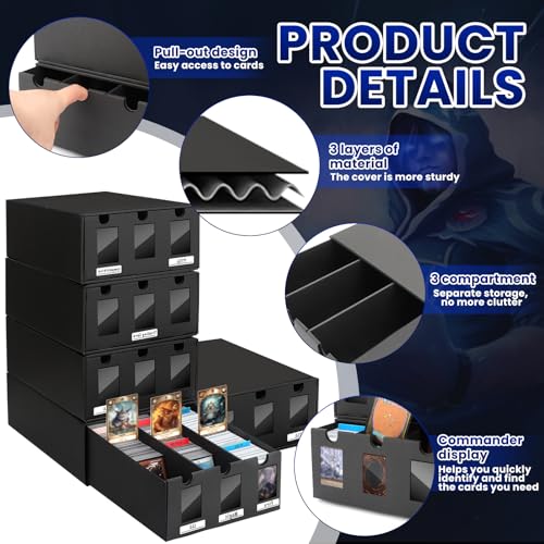 15000+ Card Storage Box Bulk Set with Dividers & Labels for Trading Cards - AOBOPLE