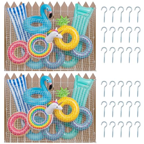 Large Pool Float Storage Mesh Bag 63 x 43 Inches White for Inflatable Toys