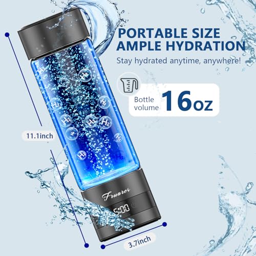 Fruaros Gold Hydrogen Water Bottle Generator – Portable Hydrogen-Rich Water, Up to 6000 PPB, Certified Safe & Reusable