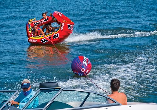 WOW Sports 4K Tow Boss Rope with Inflatable Bobber for Water Skiing & Tube Towing