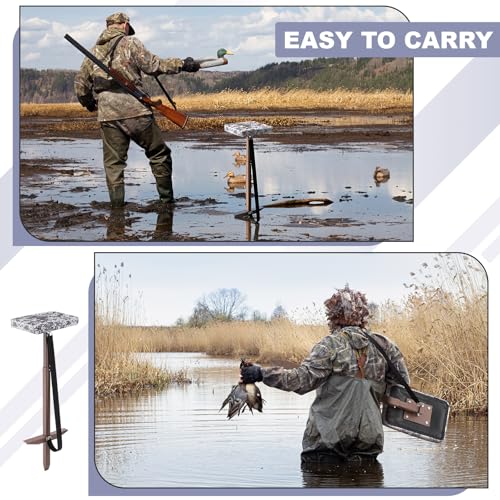 Classic 2 Pack Padded Camo Marsh Seats for Hunting - Adjustable & Portable