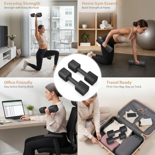 Black 20LB Adjustable Dumbbell Set of 2 for Home Gym Workout - Space Saving