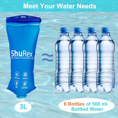 3L Gravity-Fed Water Bag for Outdoor Water Filtration System - Compatible with Sawyer