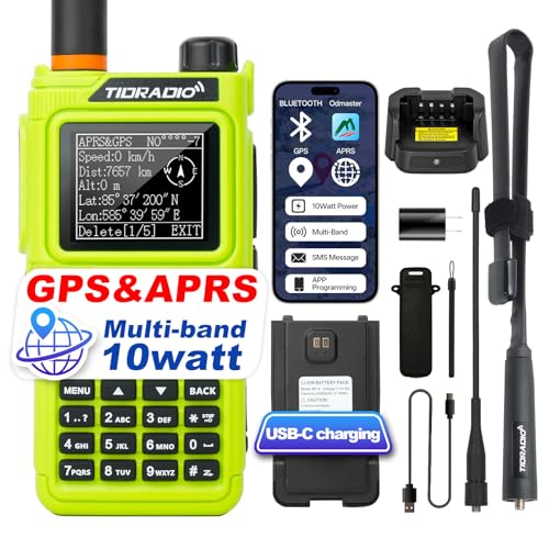 Handheld Ham Radio with GPS APRS Bluetooth Spectrum NOAA Weather - Green 1Pack Antenna
