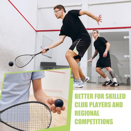 Seenelling 2 Pack Beginner Squash Rackets Set Black & White with Safety Goggles & Balls