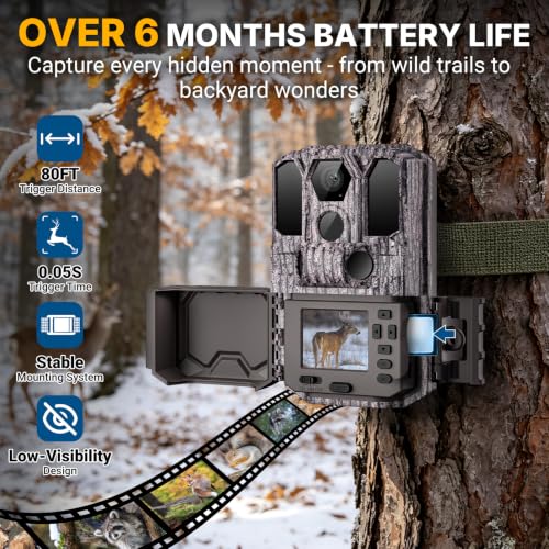 LynHawk Camo 2 Pack Trail Camera with No-Glow IR Night Vision, 0.05s Trigger, Waterproof Hunting Camera