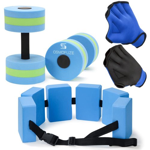 OSMOFUZE Water Dumbbells Set, Water Aerobics Exercise Foam Dumbbells Weight Pool Resistance Water Fitness Equipment for Weight Loss