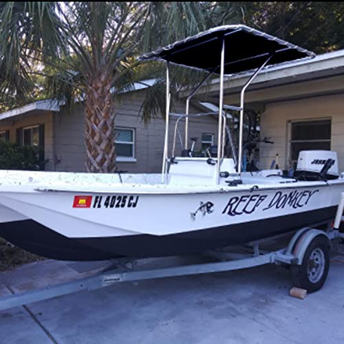 TeBaisea 82" x 58" Waterproof Canvas Boat Shade Cover - Black T-Top Replacement