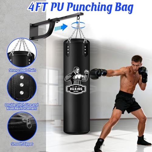 Adjustable Wall Mount Punching Bag Set for Boxing & MMA Training
