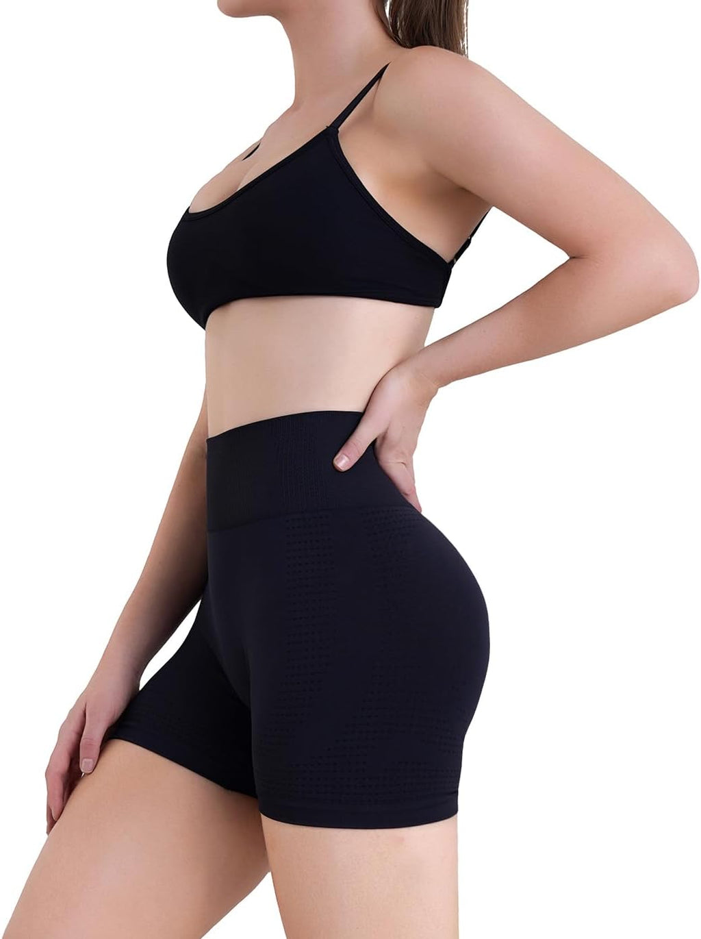 Sunzel Women's Biker Shorts - Hidden Scrunch Butt Lifting & Tummy Control | Breathable Mesh Yoga Shorts for Workouts