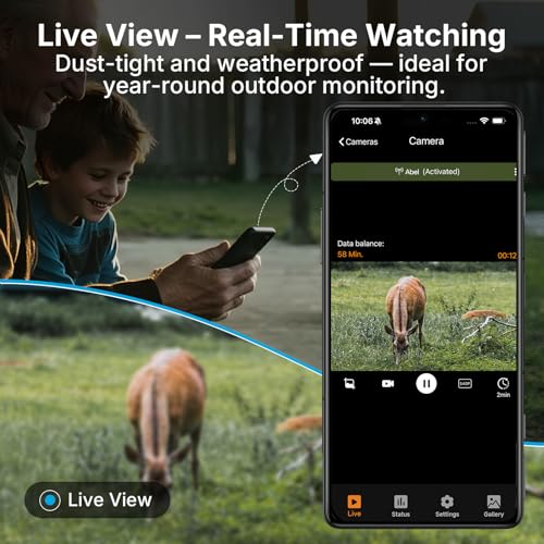 Cellular Trail Camera 48MP 4G LTE HD Video Live View Motion Activated Wildlife Camera
