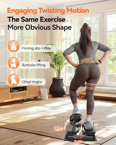 Niceday Mini Stepper with 300LBS Capacity - Home Exercise Equipment, Gray + Mat