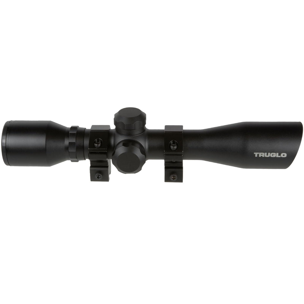 TRUGLO 4x32MM Compact Tactical Hunting Shooting Durable Waterproof Fogproof Scratch-Resistant Aluminum Tube Duplex Reticle Riflescope with Weaver-Style 3/8 Mount & Lens Covers Included