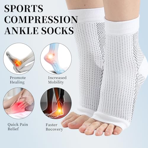 Bamboo Foot Sleeves Compression Socks for Foot Pain Relief Ankle Support