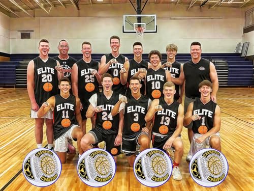 Daijbling 12 Pcs Gold Basketball Championship Rings with Chains & Stand - Tournament Trophy & Winner Gift (Size 11)