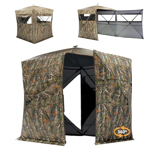 JOMAILIEEL 360° See-Through Pop Up Hunting Blind for 3-4 People