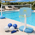 MagnaTree 2-in-1 Pool Volleyball and Basketball Game Set with Adjustable Net