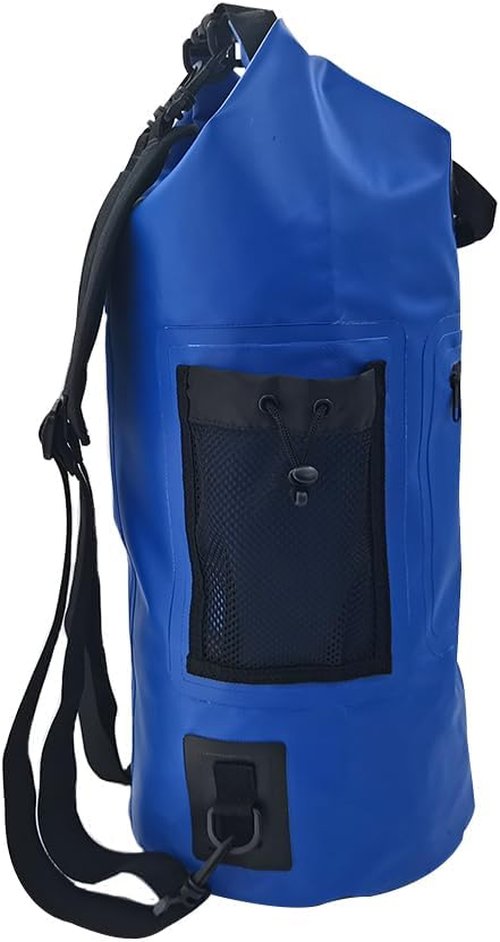 ISURE MARINE Waterproof Dry Bag - 20L with Zippered Pocket | Ideal for Kayaking, Boating & Fishing - Blue