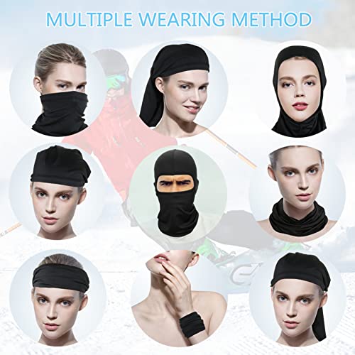 Multicolor 4 Pack Balaclava Ski Masks Full Face Cover Hood for Men Women