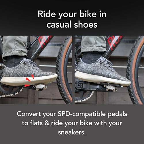 Redshift Black/Gray Mousetrap Pedal Adapters for SPD Clipless Pedals - Converts to Flat
