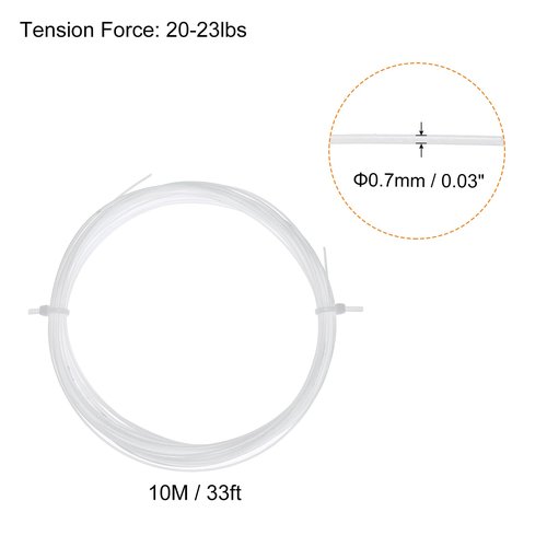 PATIKIL 10M Badminton Racket String, 10 Pack Durable Nylon Racquet Replacement Lines Thread Wire High Elastic for Badminton Training, White