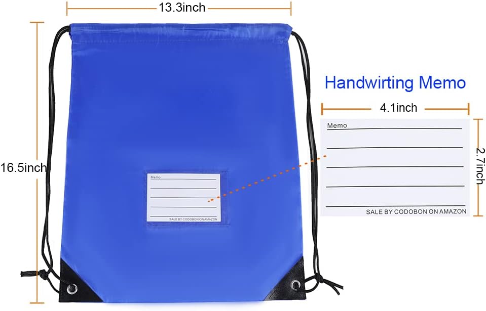 Skiennix Drawstring Bags - 30 Pack Bulk Cinch Backpack for DIY Gym & Sports - Blue Color