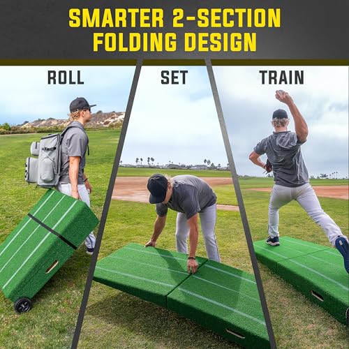 Portable Baseball Pitching Mound with Stride Lines - Foldable 80x28 Inches
