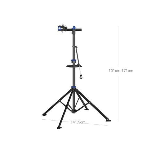 CROSS LAND Bike Repair Stand with Quick Release Bicycle Maintenance Rack Bike Workstand Height Adjustable and Portabl with Tool Tray Extensible Bike Repair Rack for Road & Mountain Bikes