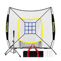 Ameritco Black 7x7ft Baseball Practice Net with Target and Tee for Hitting Pitching and Batting
