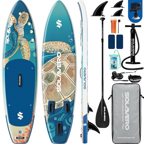 11' Turtle Inflatable Stand Up Paddle Board - Supports 500LB, Stable & Durable