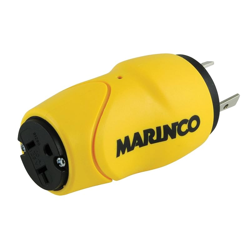 Marinco Shore Power Straight Adapters 30A 125V to 15/20A 125V – Dock Side to Boat Side