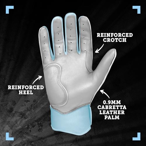 Bruce Bolt Signature Series Youth Large Batting Gloves - White & Happ