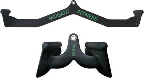 Marsafit LAT Pulldown Attachments - Rowing T-Bar & V-Bar Cable Machine Handle for Home Gym Fitness