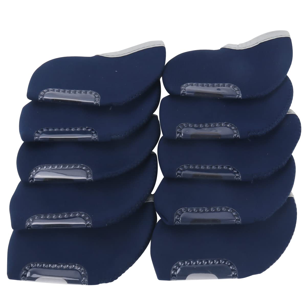 SEACLOUD 10pcs Neoprene Golf Iron Cover See Through Window Head Cover Deep Blue Headcover