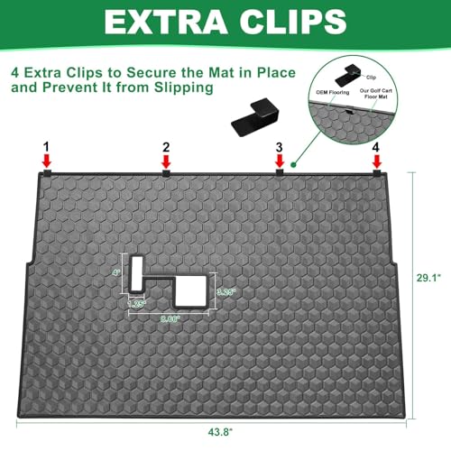 Black Club Car Golf Cart Floor Mat Full Coverage for DS 1982-2013 & Villager 1982-2018