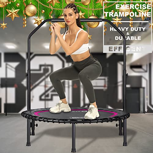 DARCHEN 40 Inch Rose Red Mini Trampoline for Adults, Indoor Rebounder Exercise Equipment, 550FHB-RoseRed