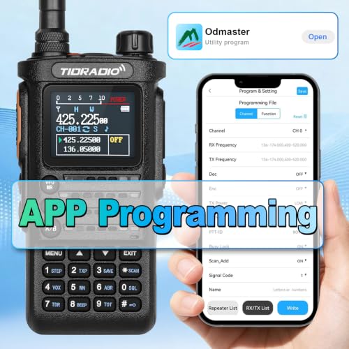 (4th Gen) TIDRADIO TD-H8 10W Ham Radio Handheld Kit with APP Programming - Black, 1 Pack