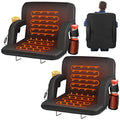 YUELOM Black Heated Stadium Seat with Back Support, 23" Foldable Bleacher Cushion