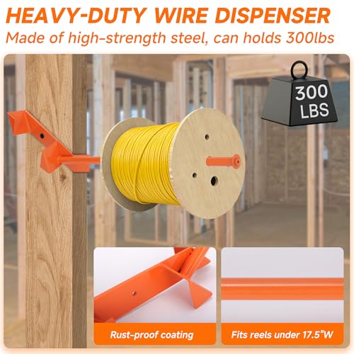 Heavy Duty Steel Cable Dispenser for Stud Mounting - Fast Wire Management
