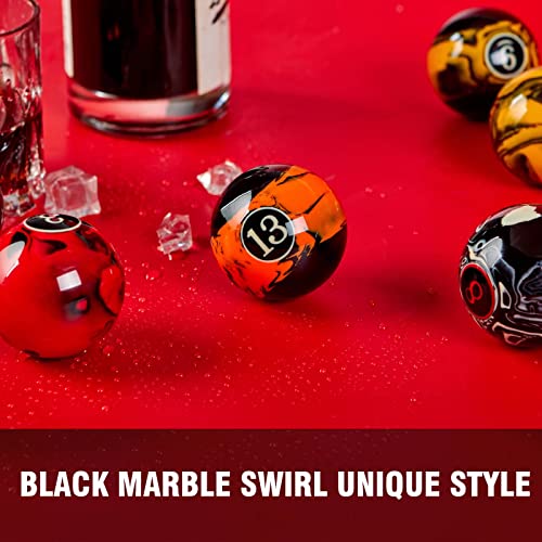 Marble Black Billiard Balls Set - Regulation Size 16 Pool Table Accessories