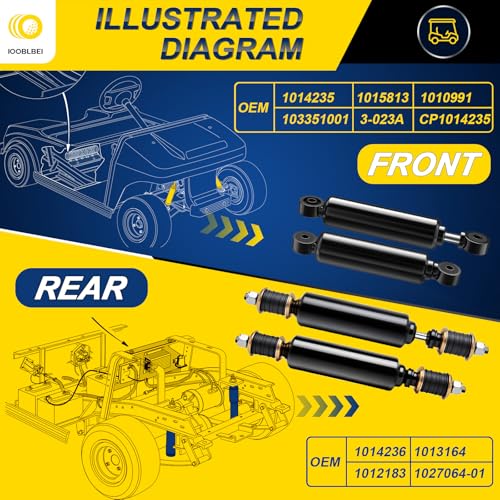 IOOBLBEI Golf Cart Shock Absorbers Front and Rear Compatible with Club Car DS Precedent