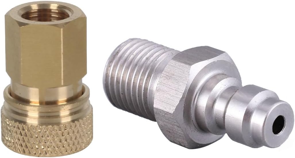 Skiennix 8mm Quick Disconnect to 1/8 NPT Adapter Set - High Pressure Air Compressor Connector