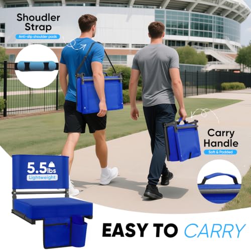 Stadium Bleacher Seat with Back Support and 3.2-Inch Foam Cushion