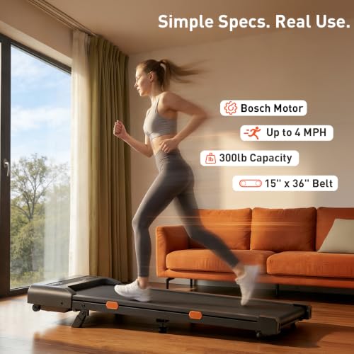Cybergoing T10 Walking Pad Treadmill Black - Under Desk Compact Treadmill with Incline