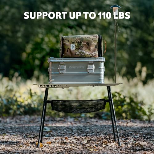 Naturehike Green Tactical Camping Table - Adjustable Height, Lightweight & Portable